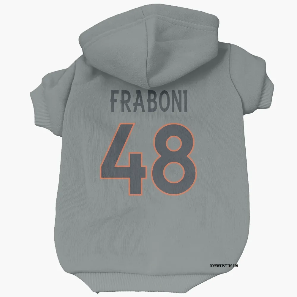 Denver Broncos Mitchell Fraboni Gray Pet Hoodie for Dog & Cat