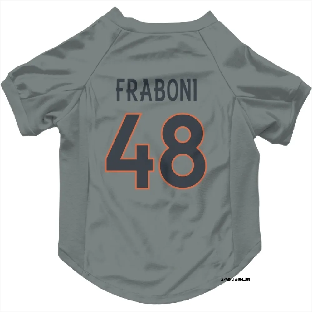 Denver Broncos Mitchell Fraboni Gray Pet Jersey for Dog & Cat