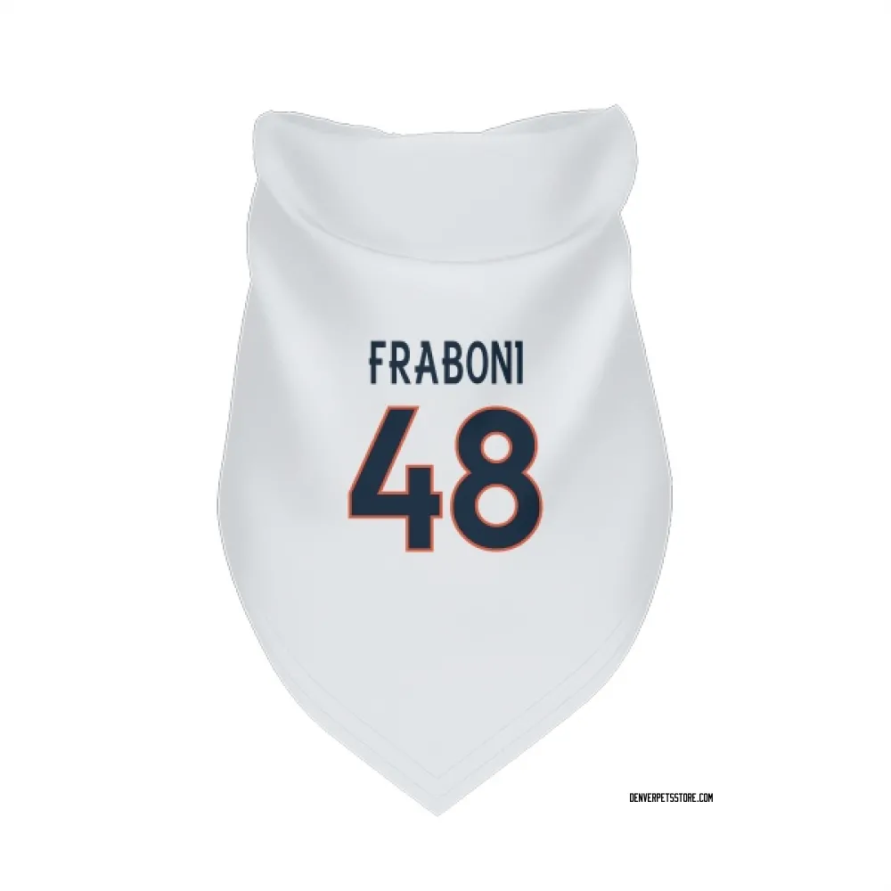 Denver Broncos Mitchell Fraboni White Pet Bandana for Dog & Cat