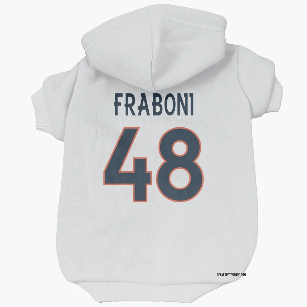 Denver Broncos Mitchell Fraboni White Pet Hoodie for Dog & Cat