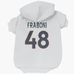 Denver Broncos Mitchell Fraboni White Pet Hoodie for Dog & Cat