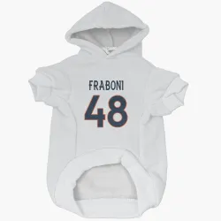 Denver Broncos Mitchell Fraboni White Pet Hoodie for Dog & Cat