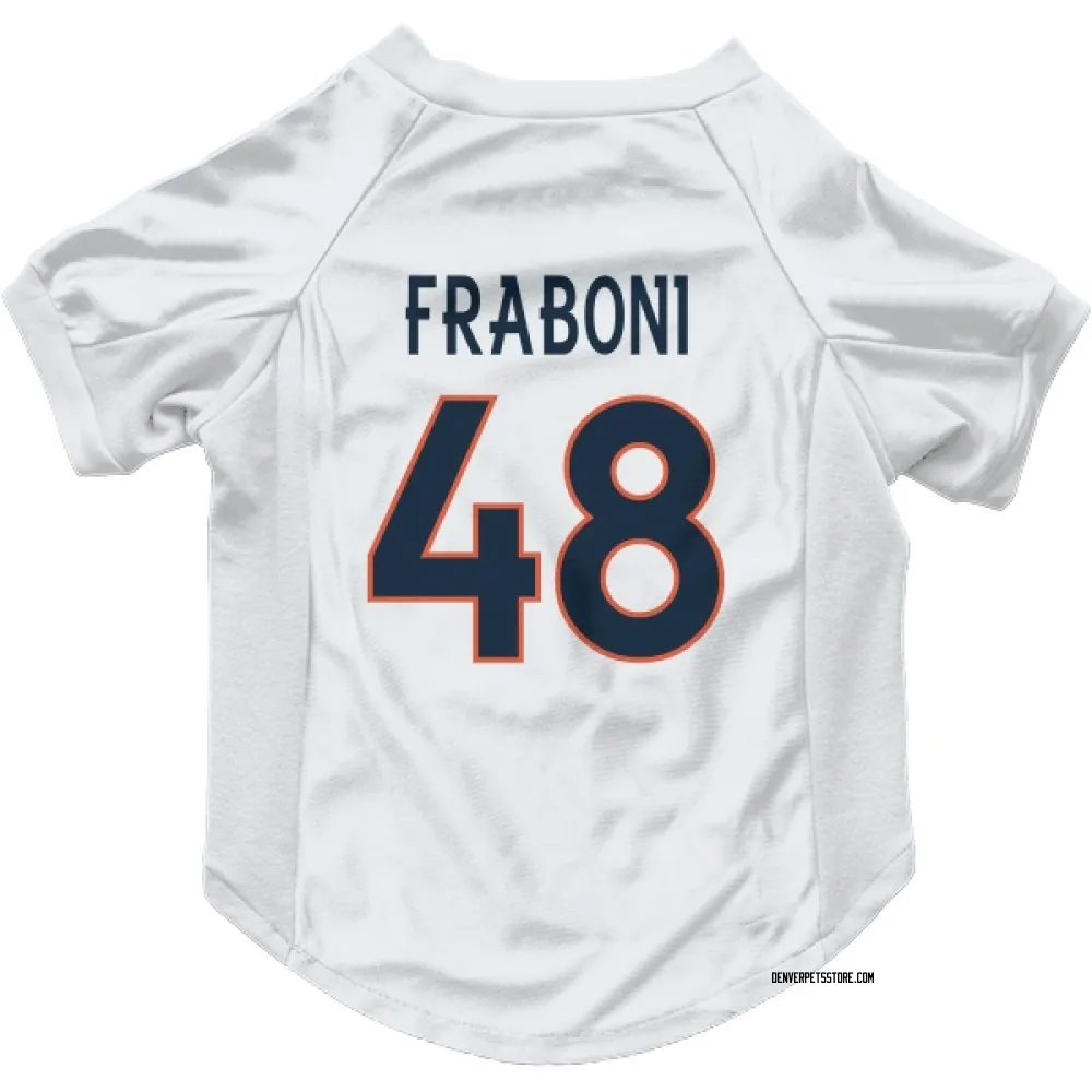 Denver Broncos Mitchell Fraboni White Pet Jersey for Dog & Cat