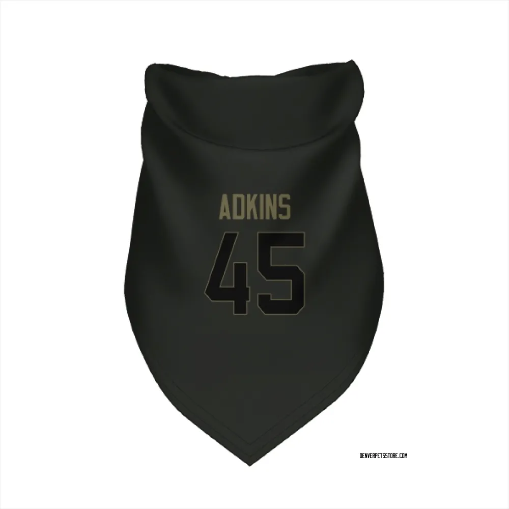 Denver Broncos Nate Adkins Black Service Pet Bandana for Dog & Cat
