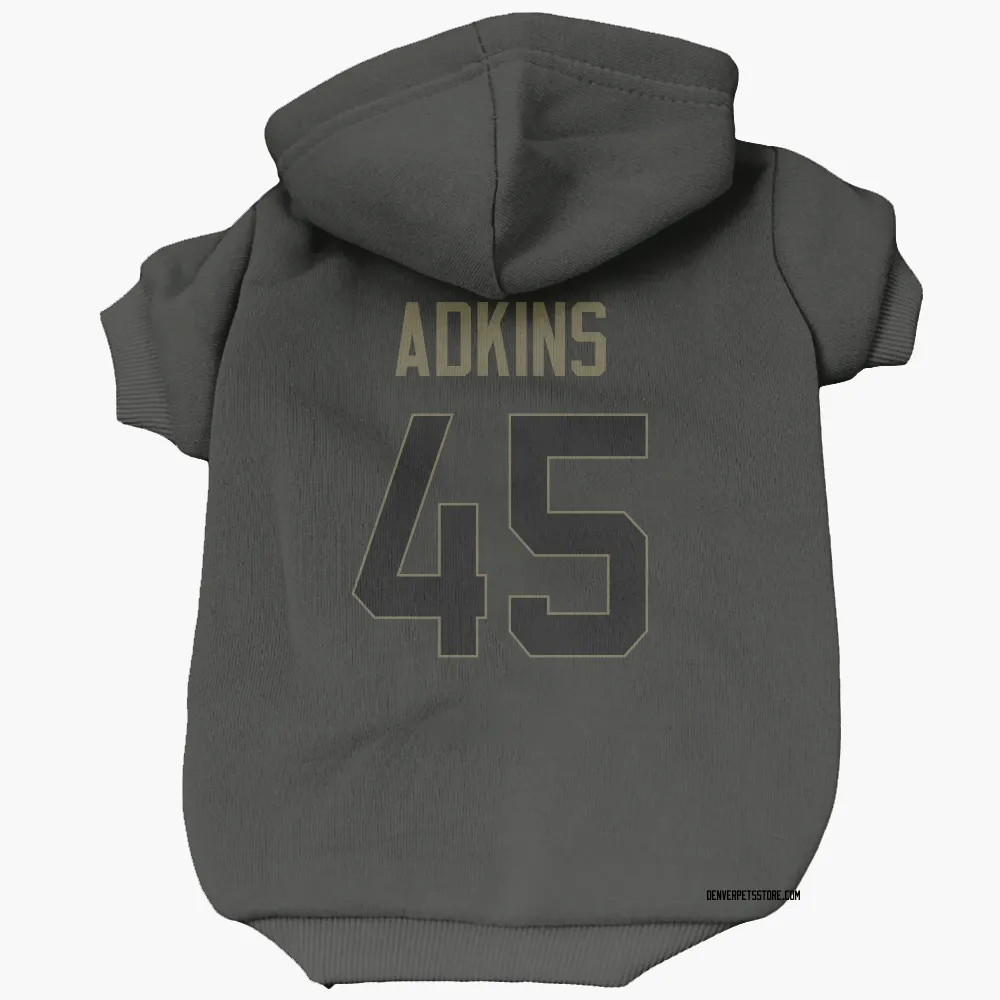 Denver Broncos Nate Adkins Black Service Pet Hoodie for Dog & Cat