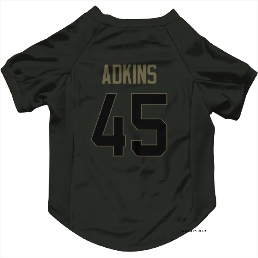 Denver Broncos Nate Adkins Black Service Pet Jersey for Dog & Cat