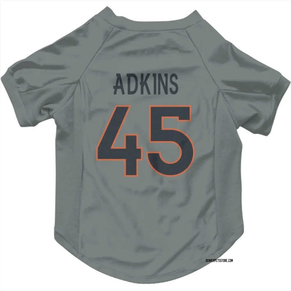 Denver Broncos Nate Adkins Gray Pet Jersey for Dog & Cat