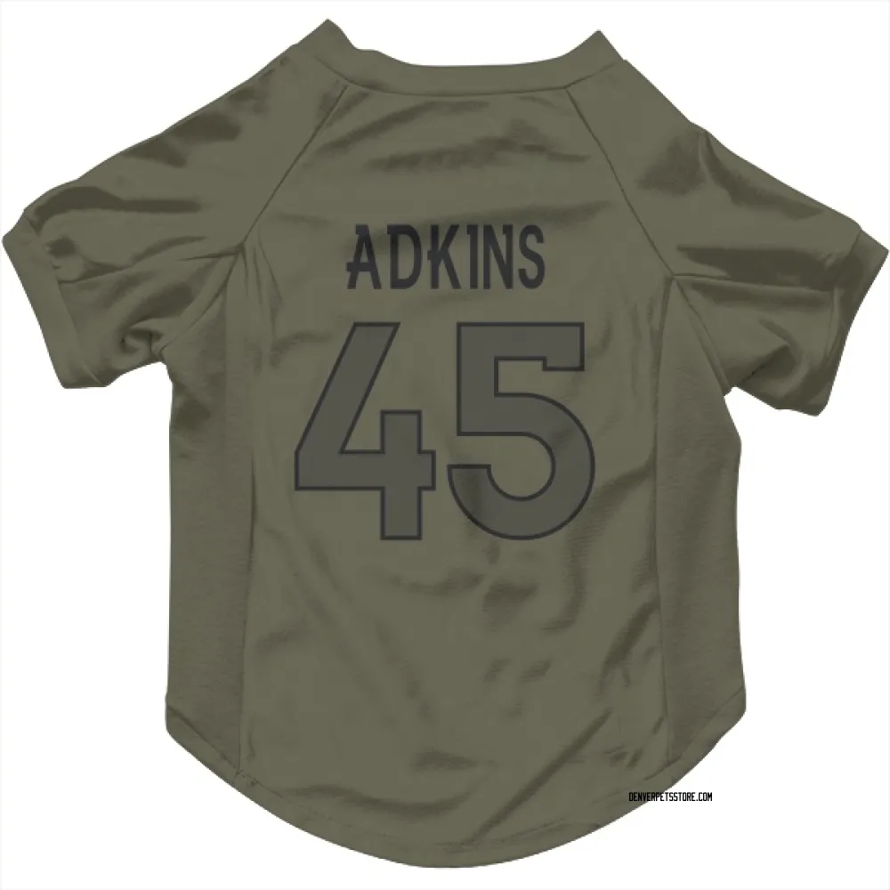 Denver Broncos Nate Adkins Olive Pet Jersey for Dog & Cat