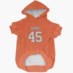 Denver Broncos Nate Adkins Orange Pet Hoodie for Dog & Cat