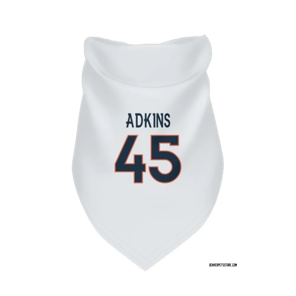 Denver Broncos Nate Adkins White Pet Bandana for Dog & Cat