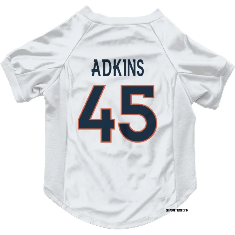 Denver Broncos Nate Adkins White Pet Jersey for Dog & Cat