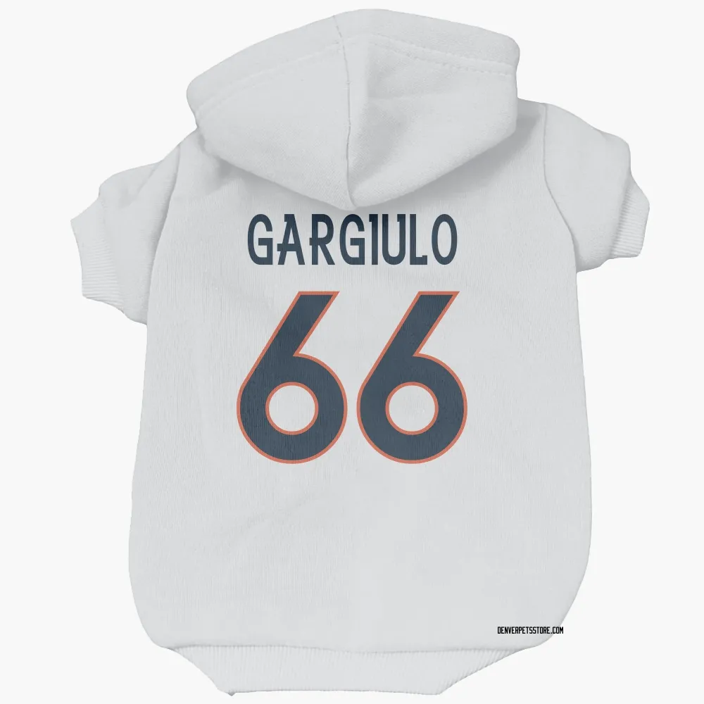Denver Broncos Nick Gargiulo White Pet Hoodie for Dog & Cat