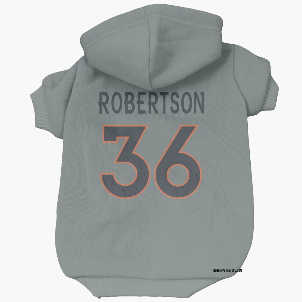 Denver Broncos Parker Robertson Gray Pet Hoodie for Dog & Cat
