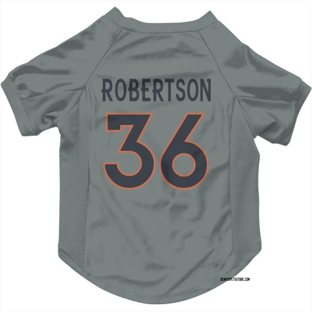 Denver Broncos Parker Robertson Gray Pet Jersey for Dog & Cat