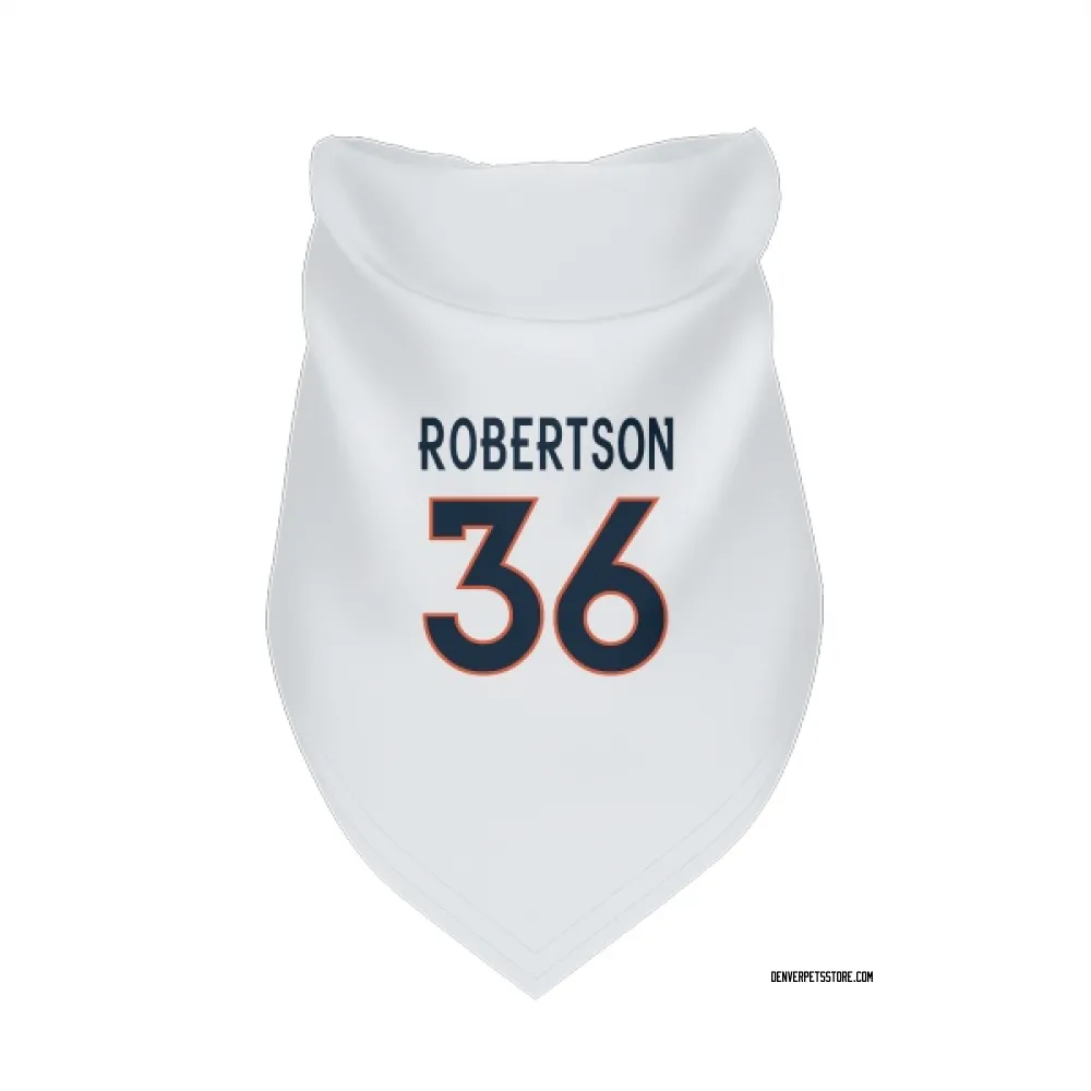 Denver Broncos Parker Robertson White Pet Bandana for Dog & Cat