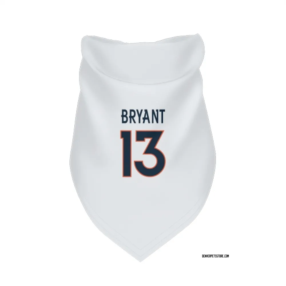 Denver Broncos Pat Bryant White Pet Bandana for Dog & Cat