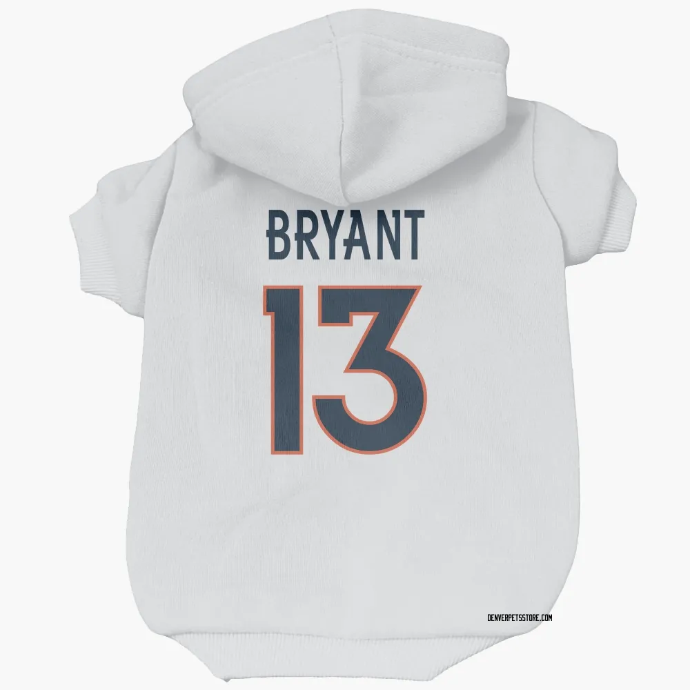 Denver Broncos Pat Bryant White Pet Hoodie for Dog & Cat