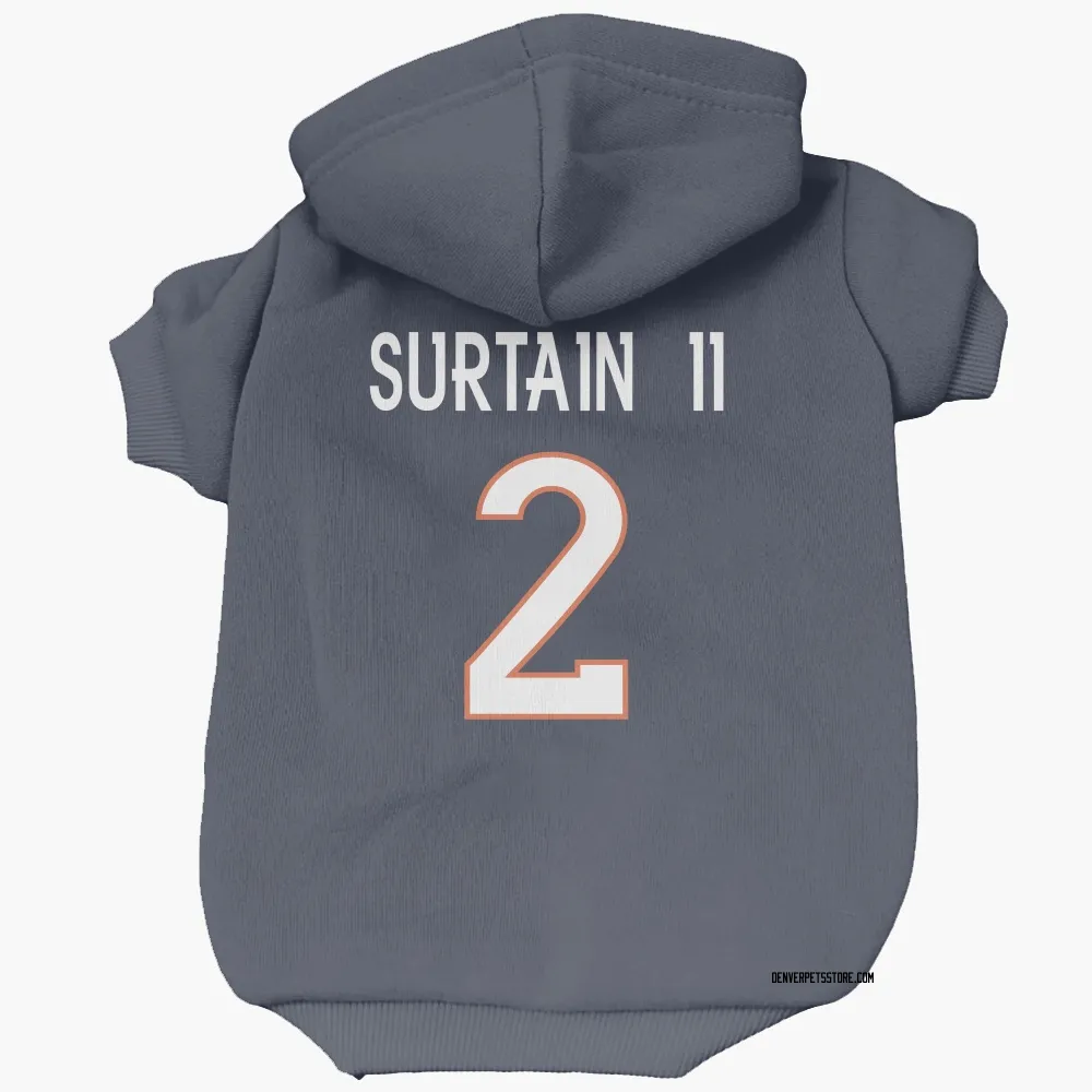 Denver Broncos Pat Surtain II Navy Pet Hoodie for Dog & Cat