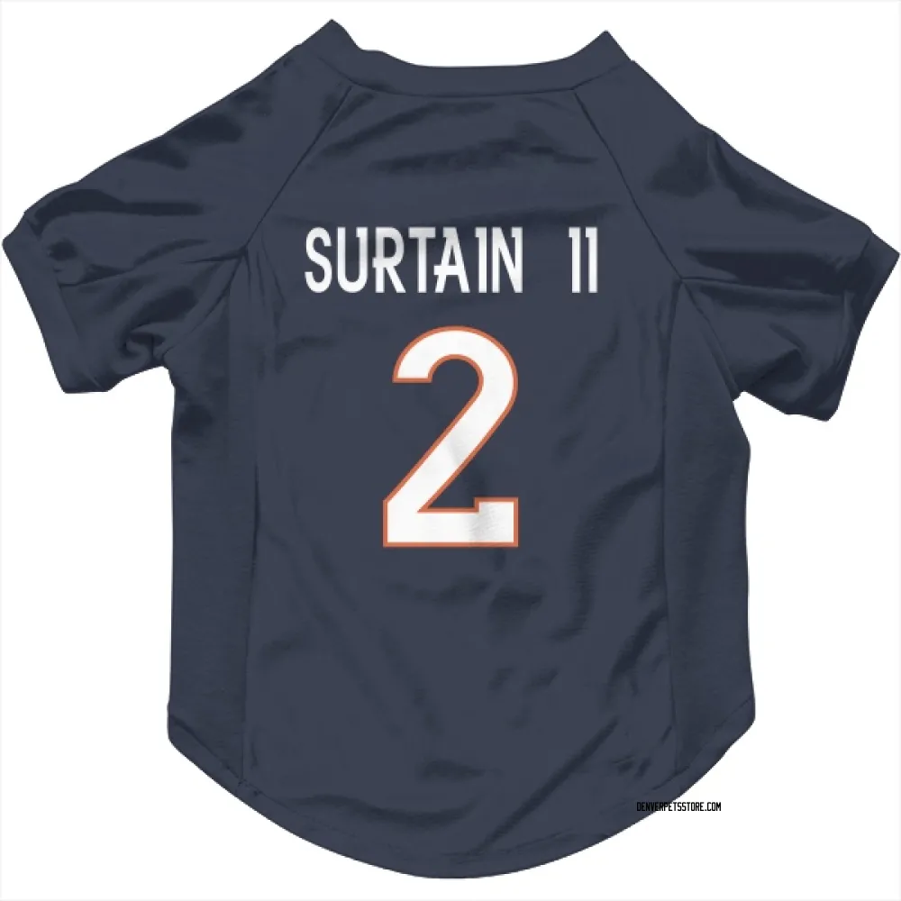 Denver Broncos Pat Surtain II Navy Pet Jersey for Dog & Cat