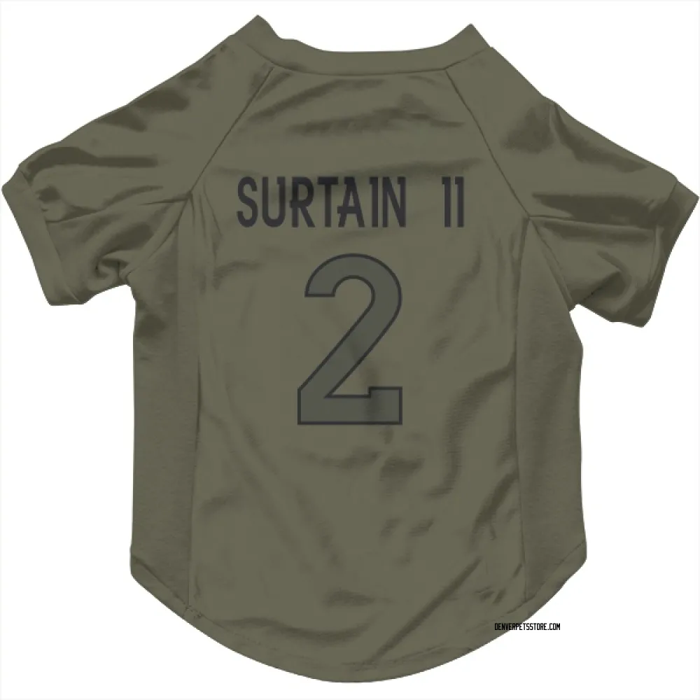 Denver Broncos Pat Surtain II Olive Pet Jersey for Dog & Cat