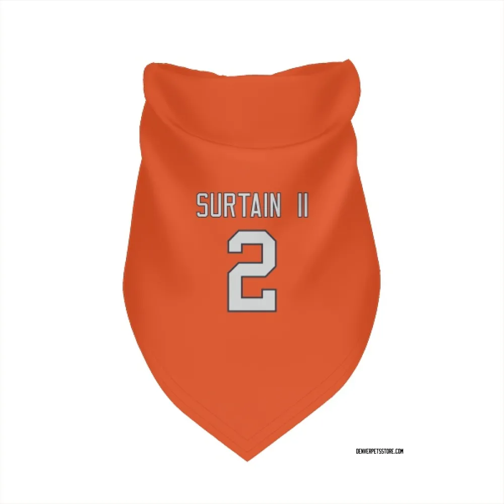 Denver Broncos Pat Surtain II Orange Pet Bandana for Dog & Cat