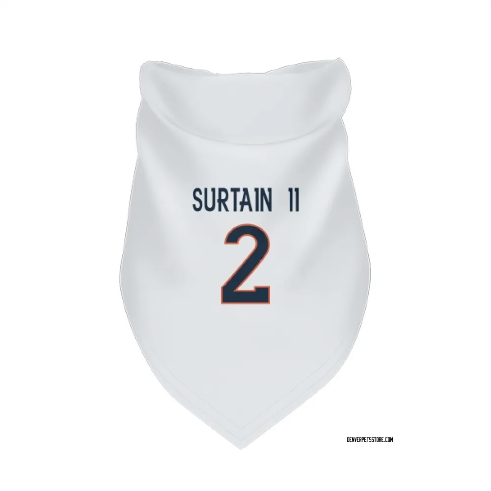 Denver Broncos Pat Surtain II White Pet Bandana for Dog & Cat