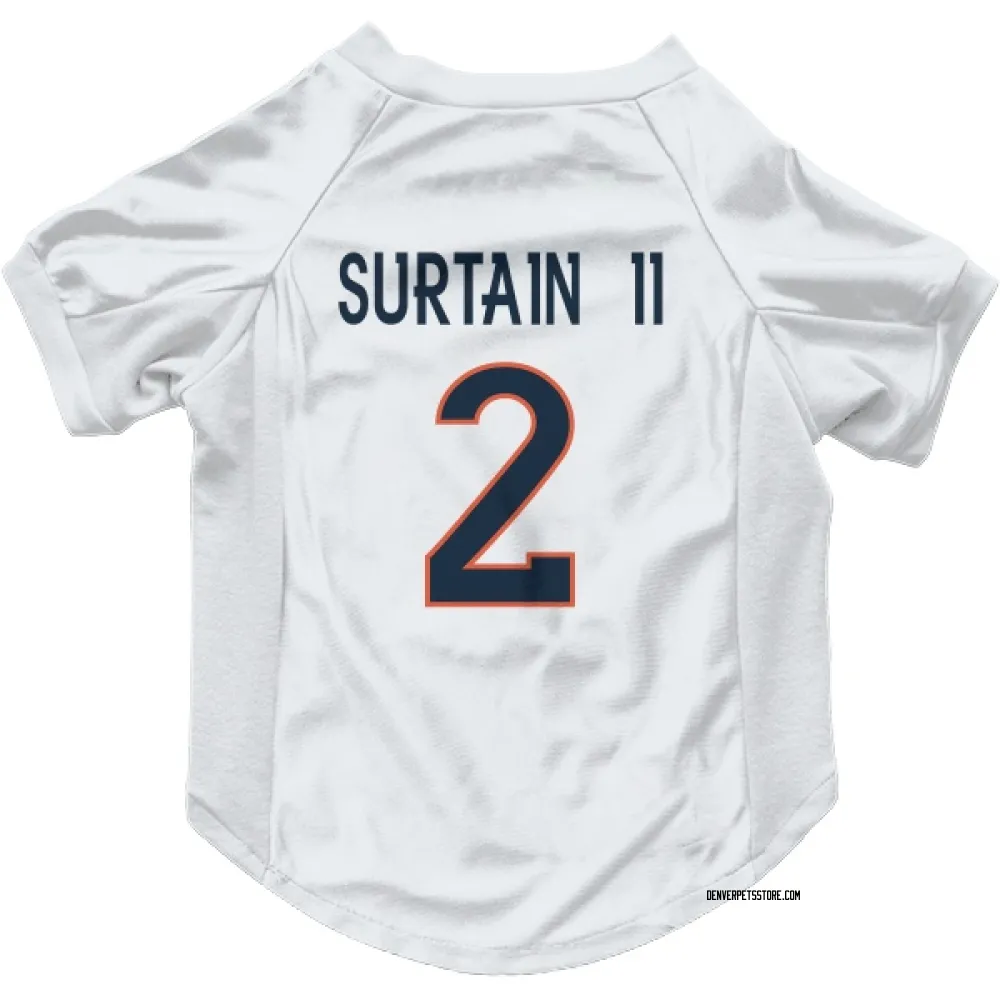 Denver Broncos Pat Surtain II White Pet Jersey for Dog & Cat