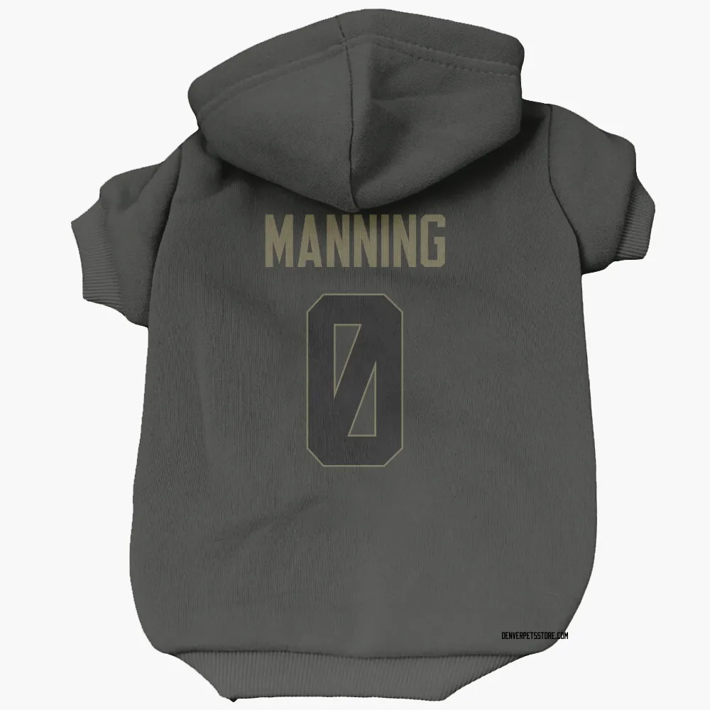 Denver Broncos Paul Manning Black Service Pet Hoodie for Dog & Cat