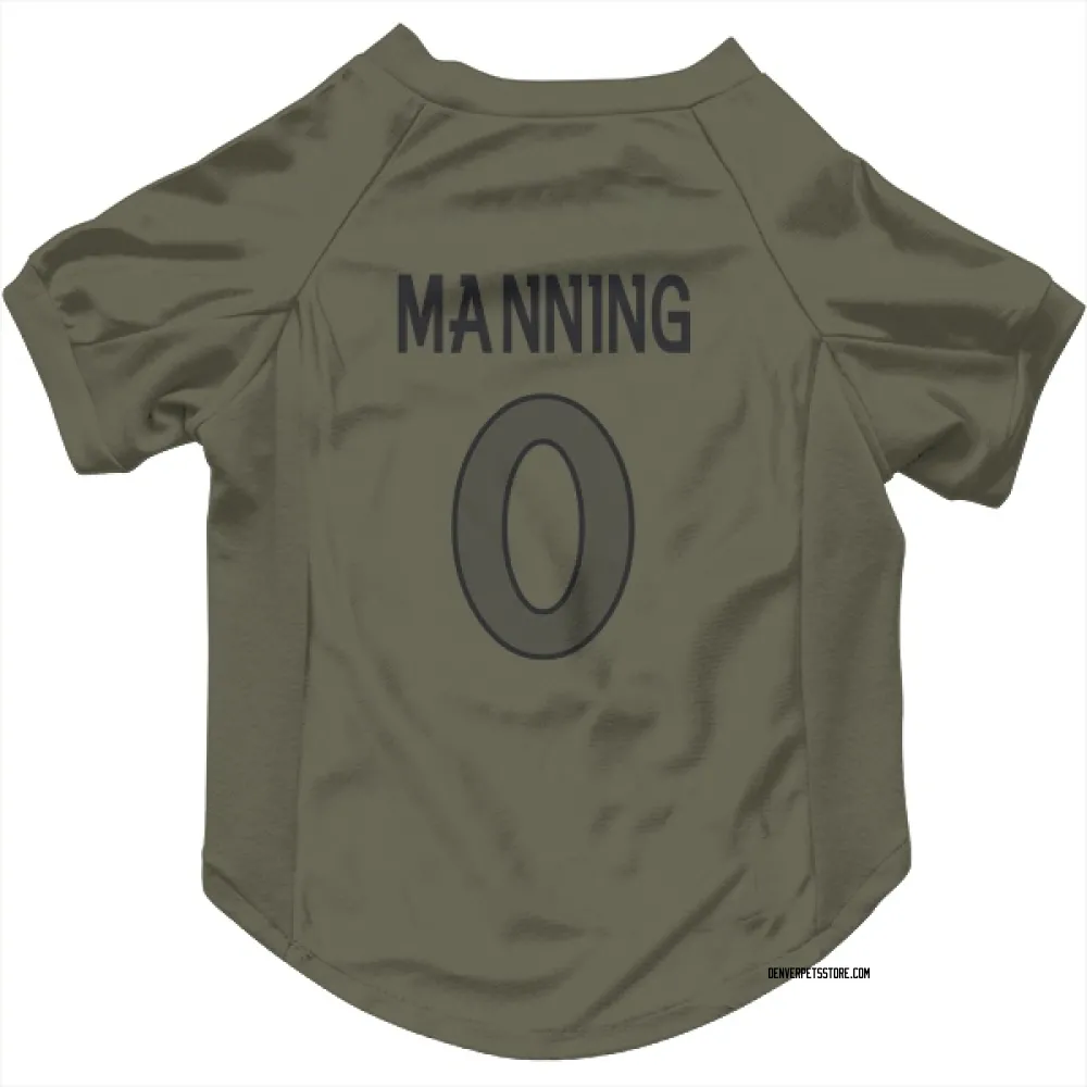 Denver Broncos Paul Manning Olive Pet Jersey for Dog & Cat
