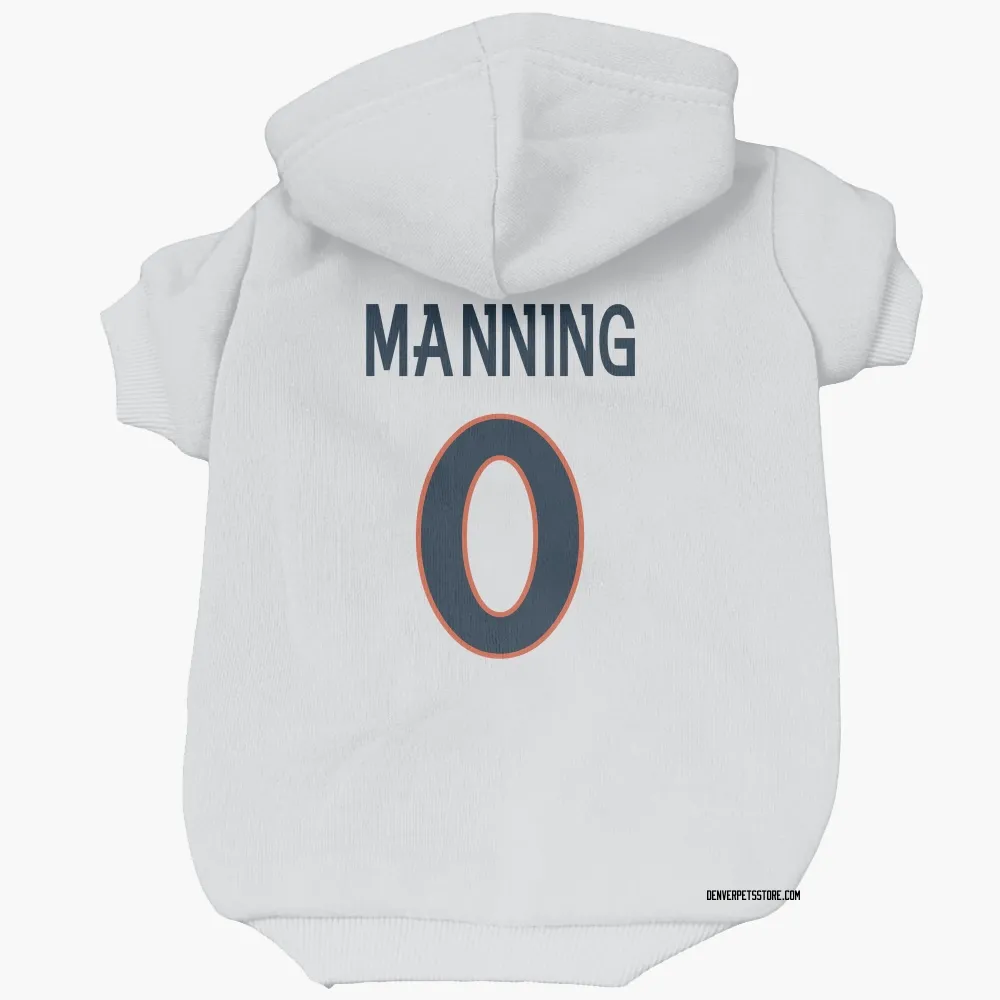 Denver Broncos Paul Manning White Pet Hoodie for Dog & Cat