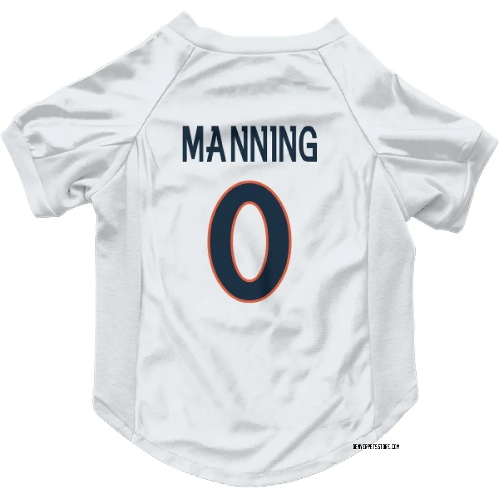Denver Broncos Paul Manning White Pet Jersey for Dog & Cat
