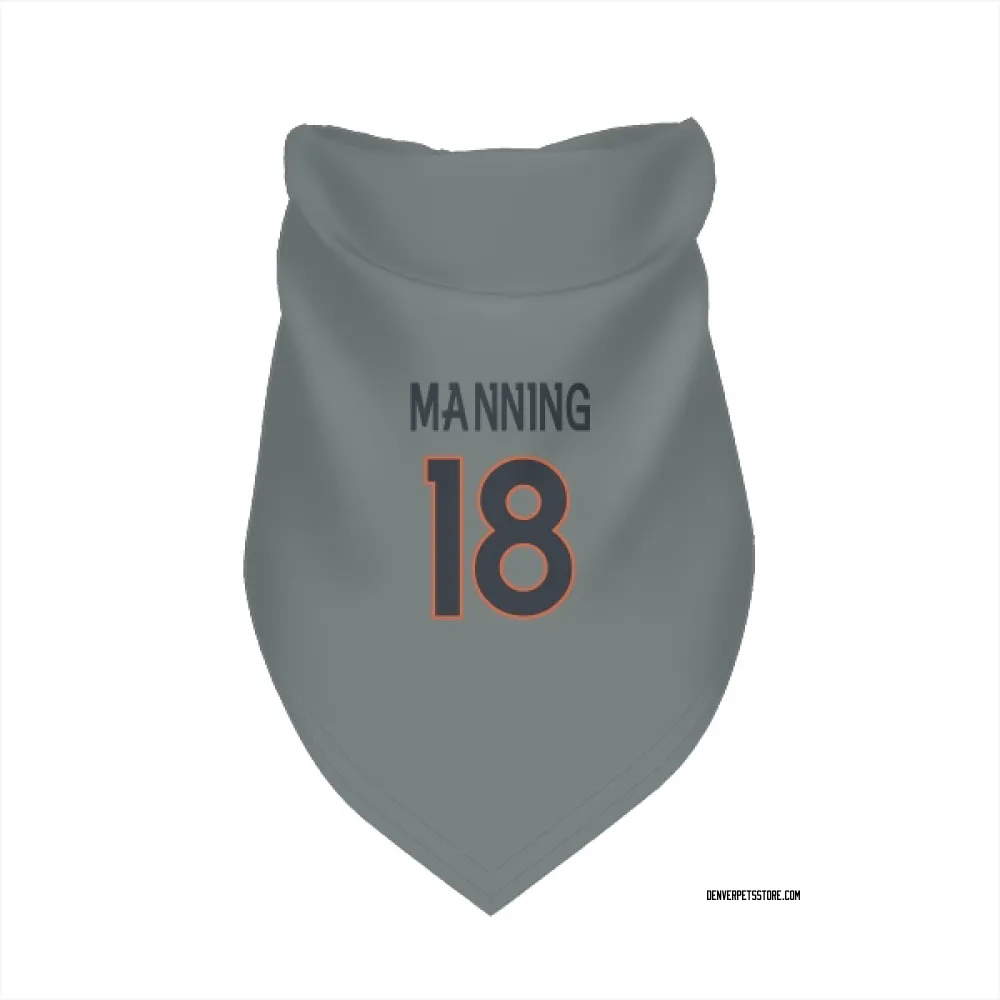 Denver Broncos Peyton Manning Gray Pet Bandana for Dog & Cat