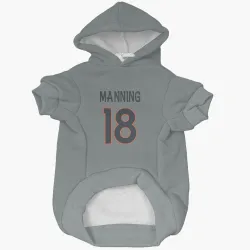 Denver Broncos Peyton Manning Gray Pet Hoodie for Dog & Cat