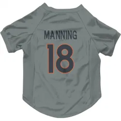 Denver Broncos Peyton Manning Gray Pet Jersey for Dog & Cat