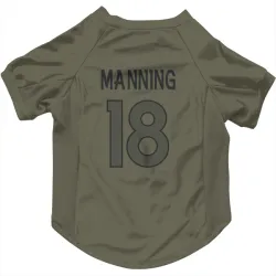 Denver Broncos Peyton Manning Olive Pet Jersey for Dog & Cat