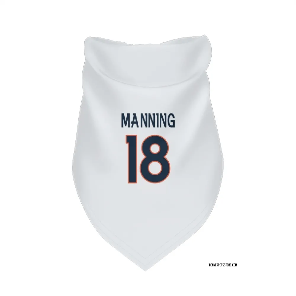 Denver Broncos Peyton Manning White Pet Bandana for Dog & Cat