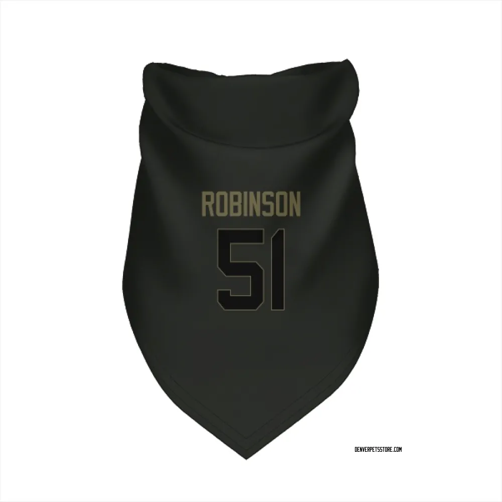 Denver Broncos Que Robinson Black Service Pet Bandana for Dog & Cat