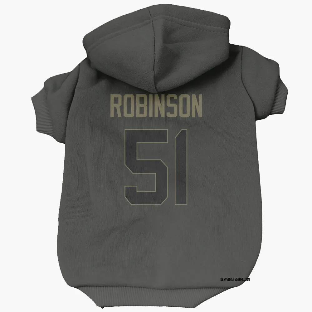 Denver Broncos Que Robinson Black Service Pet Hoodie for Dog & Cat