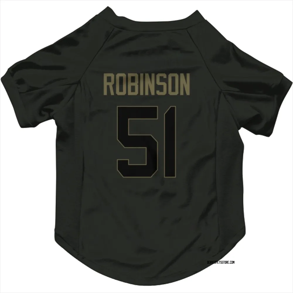 Denver Broncos Que Robinson Black Service Pet Jersey for Dog & Cat