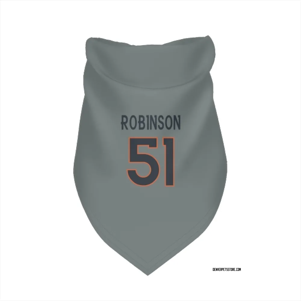 Denver Broncos Que Robinson Gray Pet Bandana for Dog & Cat