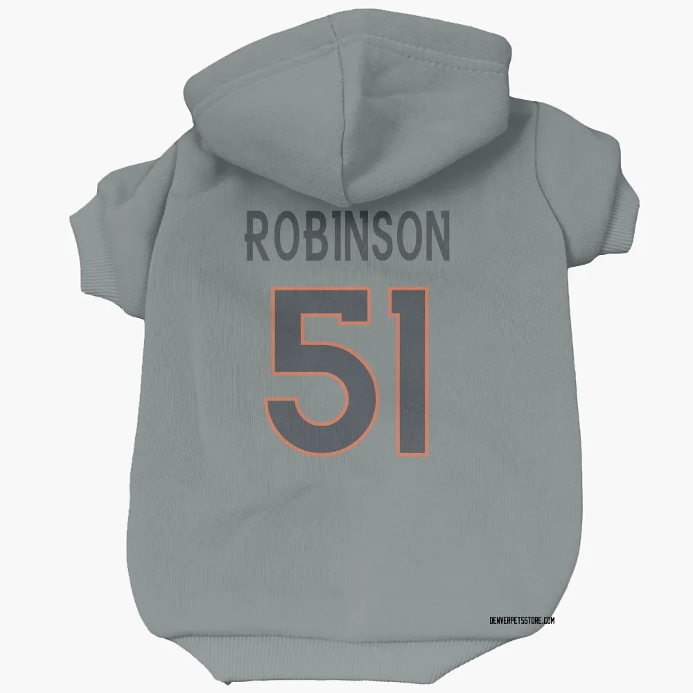 Denver Broncos Que Robinson Gray Pet Hoodie for Dog & Cat