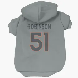 Denver Broncos Que Robinson Gray Pet Hoodie for Dog & Cat