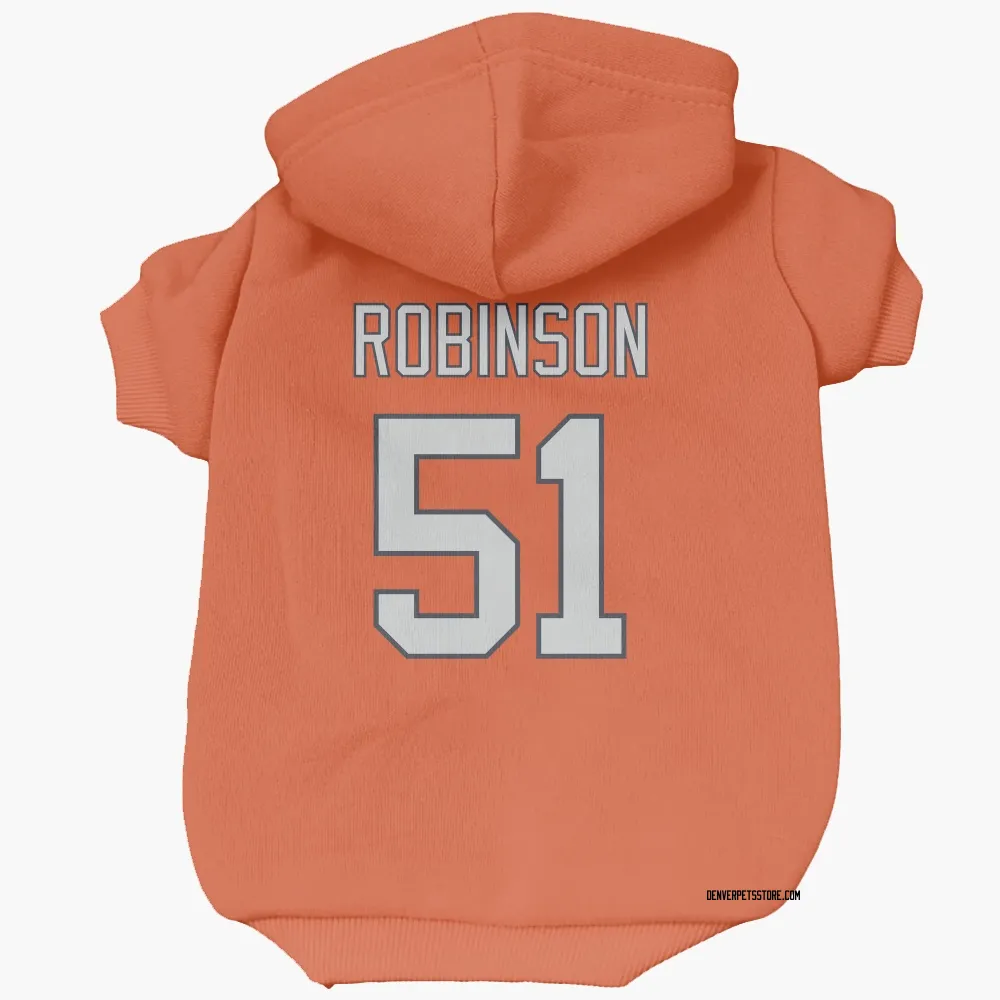 Denver Broncos Que Robinson Orange Pet Hoodie for Dog & Cat