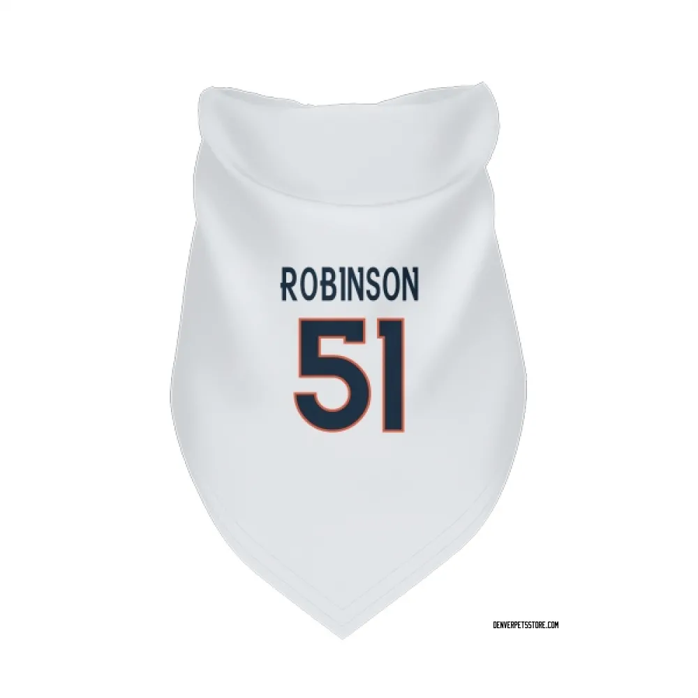 Denver Broncos Que Robinson White Pet Bandana for Dog & Cat