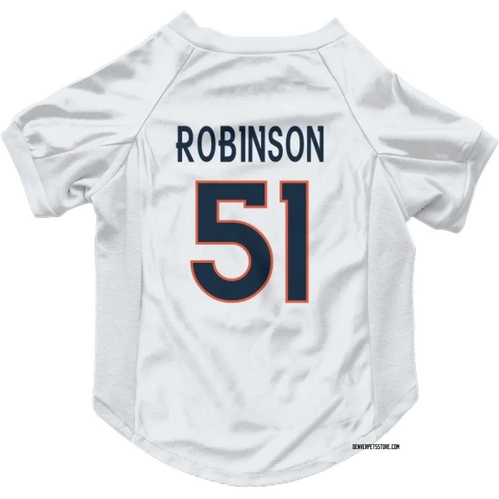Denver Broncos Que Robinson White Pet Jersey for Dog & Cat