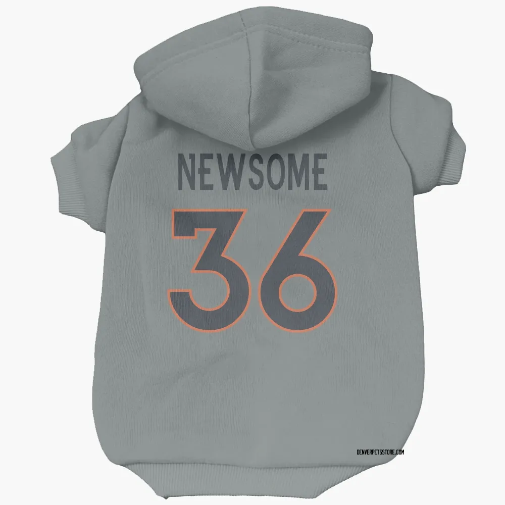 Denver Broncos Quinton Newsome Gray Pet Hoodie for Dog & Cat