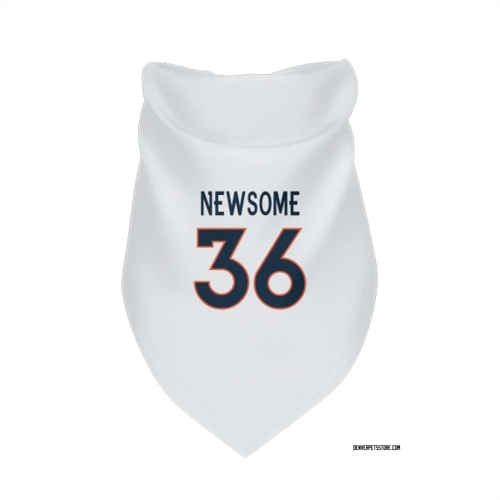Denver Broncos Quinton Newsome White Pet Bandana for Dog & Cat