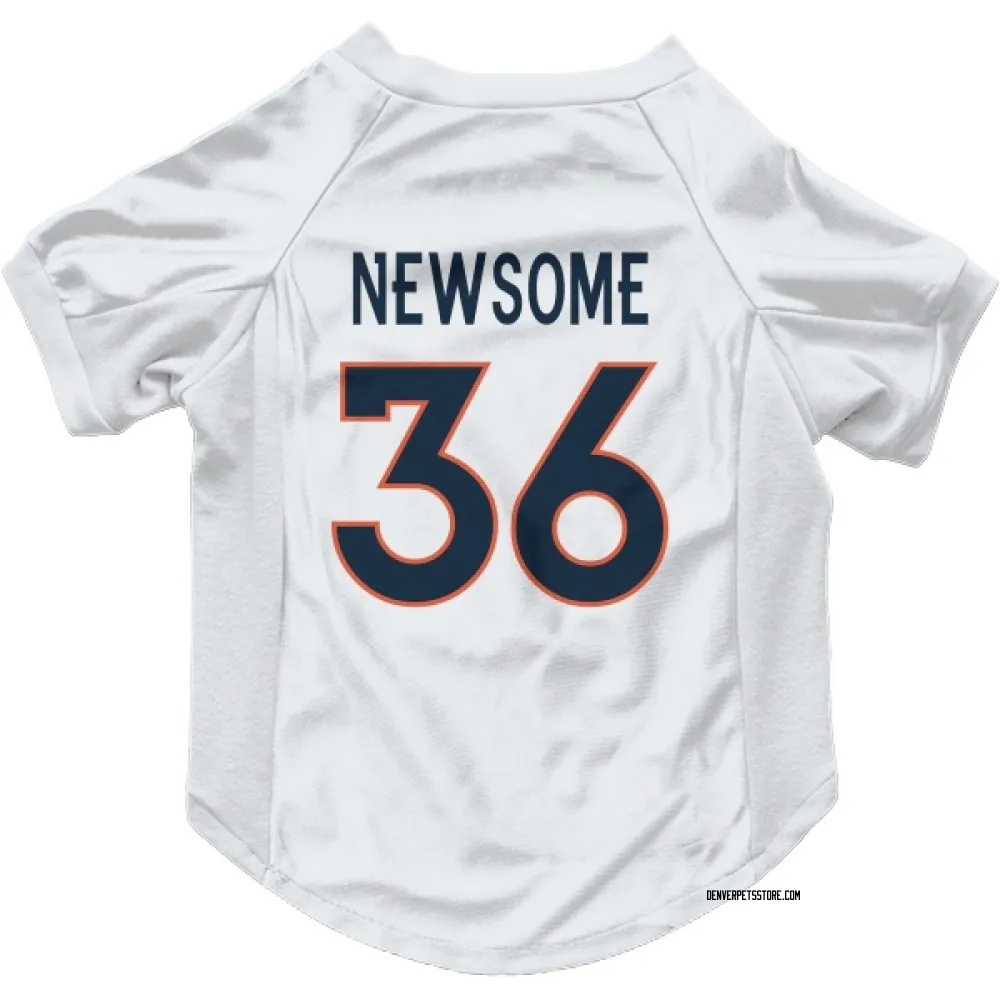 Denver Broncos Quinton Newsome White Pet Jersey for Dog & Cat