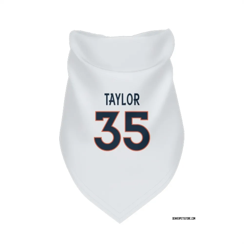 Denver Broncos Reese Taylor White Pet Bandana for Dog & Cat