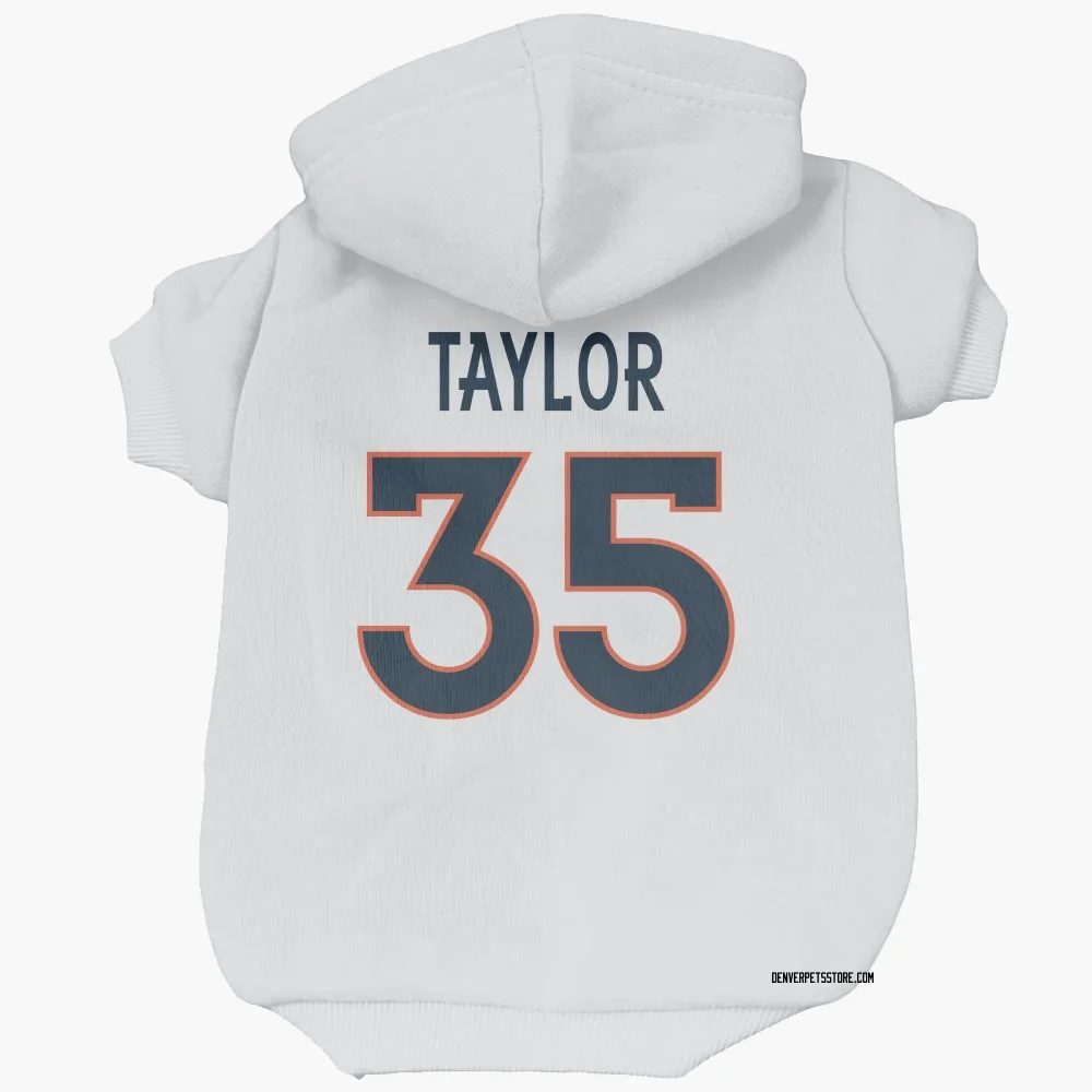 Denver Broncos Reese Taylor White Pet Hoodie for Dog & Cat